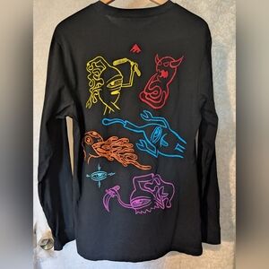 Emerica X Toy Machine Long Sleeve Black TShirt Large